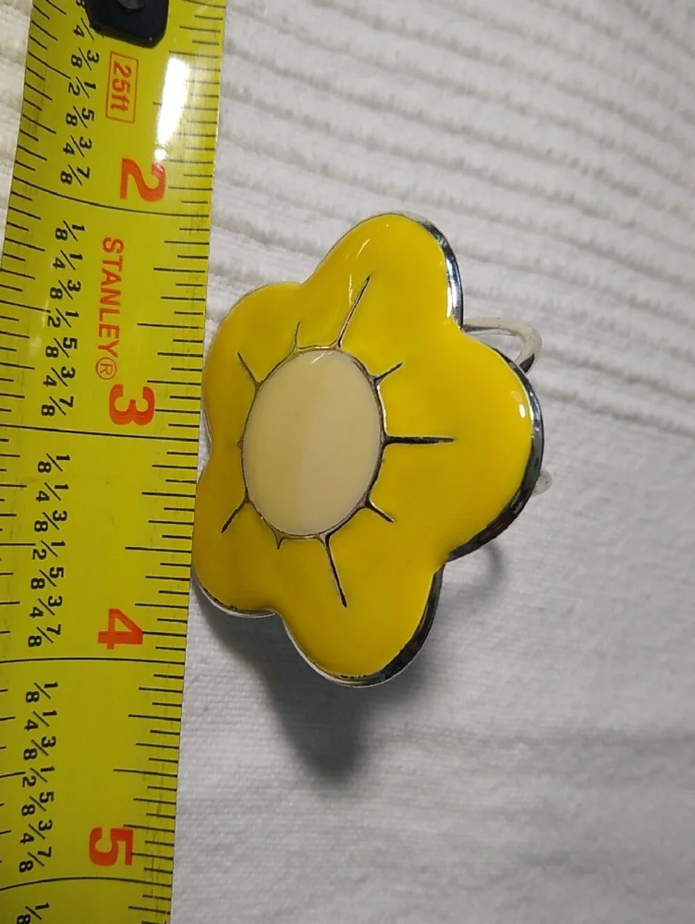 happy flower!  lightweight yellow scarf ring